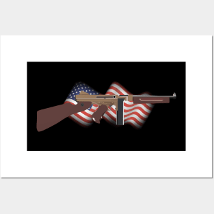 Patriotic WW2 Tommy Gun Posters and Art